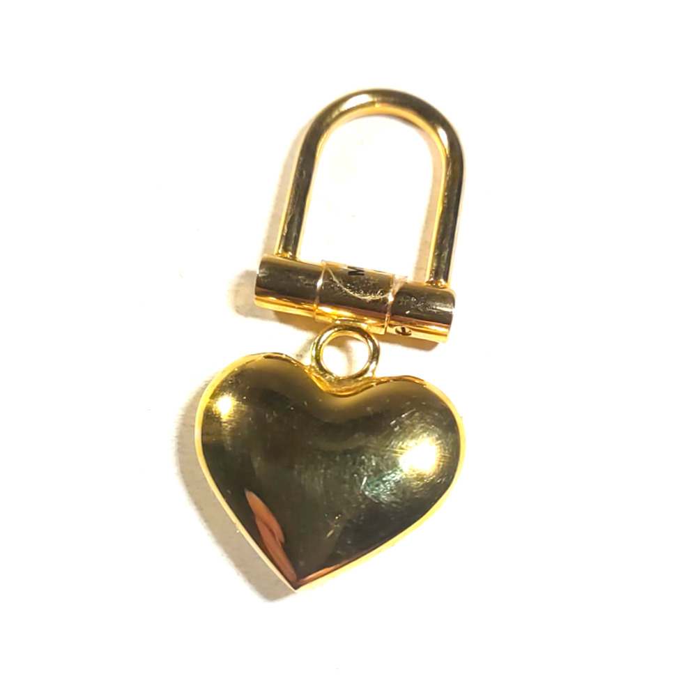 Gold Tone Rhinestone Heart Small Keychain - Picture 4 of 7